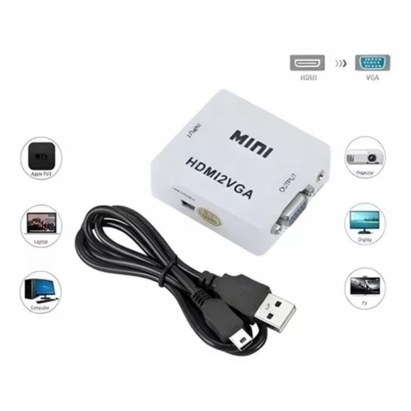 Conversor Adaptador Video HDMI para VGA - HDMI2VGA