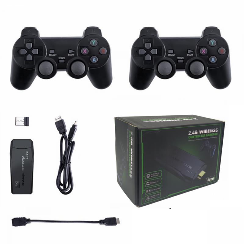 GAME STICK Retrô 2.4G Wireless Mini Game 64GB 20.000 Jogos sem Fio LH-68