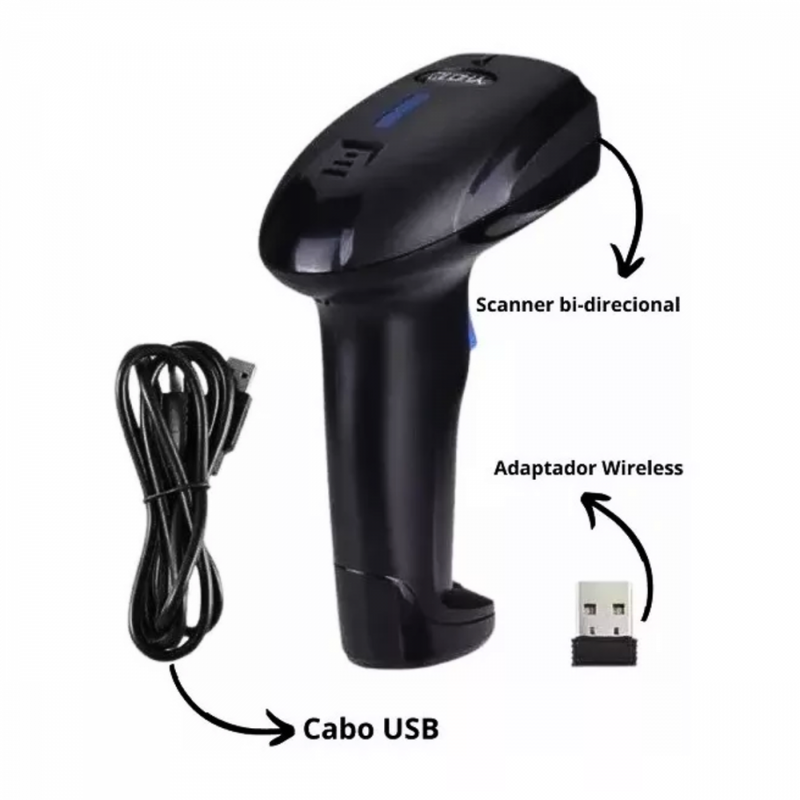 Leitor De Código De Barra SEM FIO Wireless USB 110v/220v Exbom LCB-S600A