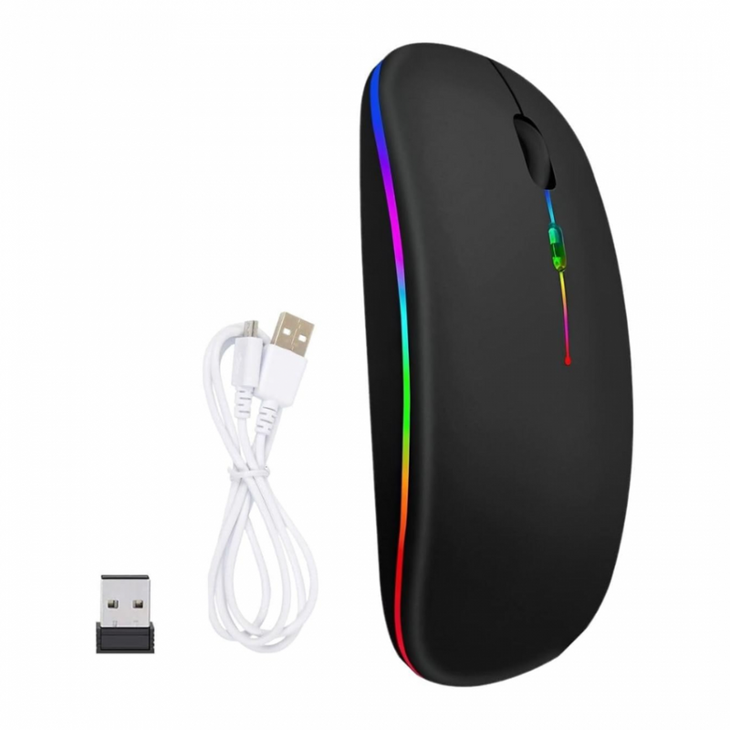 Mouse Sem Fio Bluetooth RGB 1600 dpi Exbom 3482