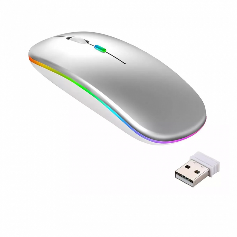 Mouse Sem Fio Bluetooth RGB 1600 dpi Exbom 3482