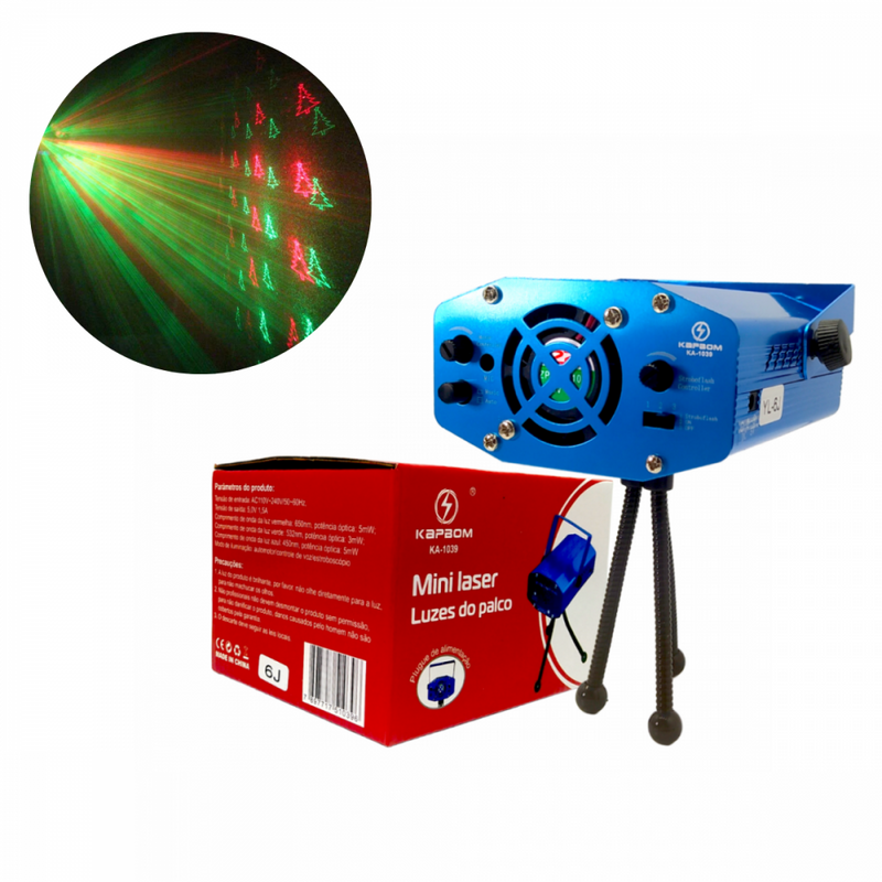 Mini Laser Projetor Holografico Luz LED Modelo Natalino Kapbom KA-1039